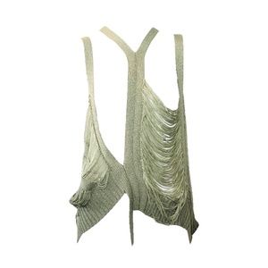 Jean Paul Gaultier Maille Vintage 90s Open Knit Fringe Top
